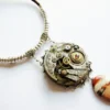 Steampunk Antique Watch Movement & Jasper Necklace, Steampunk Necklace, Steampunk Watch Jasper Necklace, Silver Bead Necklace, PN81 by RavensSecretStash steampunk buy now online