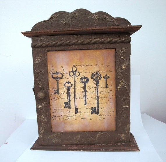 Steampunk key cabinet, altered box, jewellery hanger, holder hook wooden by EmporiumCuriosities1 steampunk buy now online
