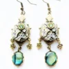 Steampunk Watch Movement Earrings with Abalone Cabochons, Steampunk Earrings, Abalone Earrings, Shell Earrings, Watch Earrings ERG103 by RavensSecretStash steampunk buy now online