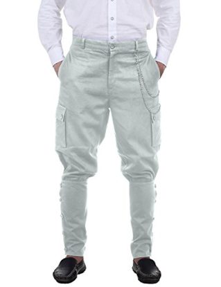 ThePirateDressing Steampunk Victorian Cosplay Costume Mens Airship 100% Cotton Pants Trousers C1347 (Grey) (X-Large) steampunk buy now online