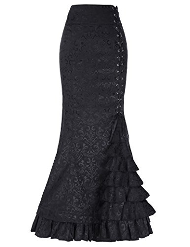 Steampunk Gothic Vintage Victorian Lace Up Party Skirts Black Size 10 BP0204-1 steampunk buy now online