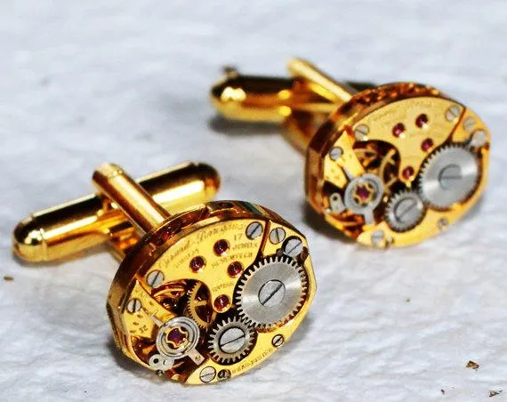 GIRARD PERREGAUX Steampunk Cufflinks: Very RARE Luxury Swiss Gold Vintage Watch Movement Men Steampunk Cufflinks Cuff Links Men Wedding Gift by TimeInFantasy steampunk buy now online GIRARD PERREGAUX Steampunk Cufflinks: Very RARE Luxury Swiss Gold Vintage Watch Movement Men Steampunk Cufflinks Cuff Links Men Wedding Gift by TimeInFantasy steampunk buy now online