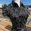Vintage 90s Bebe Black Silk Satin Blend Fitted Button Up Belted Short Puffed Sleeve Blouse White Rose Floral Print Stitch 1990s XS XXS Top by sssggg steampunk buy now online Vintage 90s Bebe Black Silk Satin Blend Fitted Button Up Belted Short Puffed Sleeve Blouse White Rose Floral Print Stitch 1990s XS XXS Top by sssggg steampunk buy now online