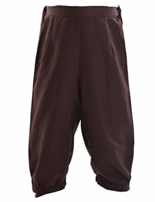 BLESSUME Retro Colonial Men Fancy Costume Short Breeches Riding Dickens Trousers Steampunk Victorian Pants (L) (L, Brown) steampunk buy now online