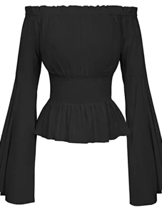 Gothic Off Shoulder Steampunk Bell Sleeves Blouse Shirt Victorian Halloween Tops steampunk buy now online