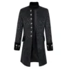 TIMEMEAN Men Autumn Casual Daily Tops Mens Winter Trench Coat Tailcoat Jacket Gothic Frock Overcoat Uniform Costume Praty Black Outwear Small steampunk buy now online
