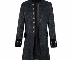 TIMEMEAN Men Autumn Casual Daily Tops Mens Winter Trench Coat Tailcoat Jacket Gothic Frock Overcoat Uniform Costume Praty Black Outwear Small steampunk buy now online