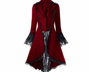 HOTSELL-Clothing Vintage Lace Jacket for Women~HOSTELL〔☀ㄥ☀〕Womens Steampunk Tailcoat Jacket Gothic Tuxedo Uniform Viking Renaissance Formal Frock Coat Hem Trench Coat Party Outerwear Plus Size Red steampunk buy now online