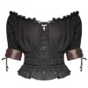 Punk Rave Womens Gypsy Top Black Brown Gothic Steampunk VTG Boho Victorian steampunk buy now online Punk Rave Womens Gypsy Top Black Brown Gothic Steampunk VTG Boho Victorian steampunk buy now online