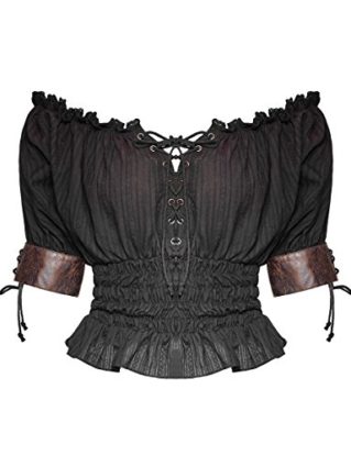 Punk Rave Womens Gypsy Top Black Brown Gothic Steampunk VTG Boho Victorian steampunk buy now online