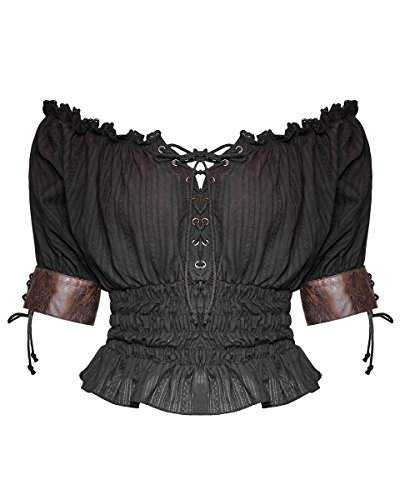 Punk Rave Womens Gypsy Top Black Brown Gothic Steampunk VTG Boho Victorian steampunk buy now online