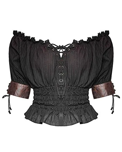 Punk Rave Womens Gypsy Top Black Brown Gothic Steampunk VTG Boho Victorian steampunk buy now online