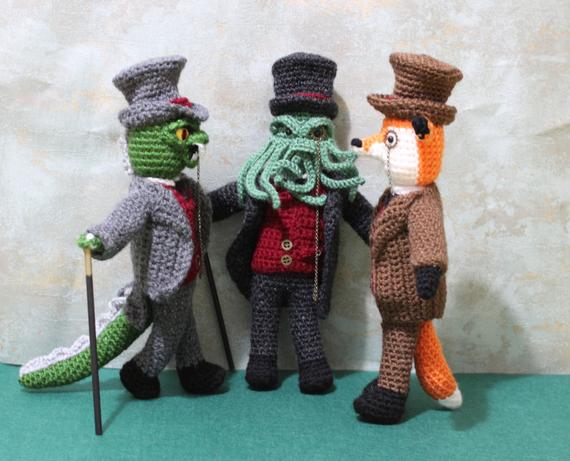 Godzilla /Cthulhu / Phileas fogg /Steampunk lord dolls for a anime , steampunk or Lovecraft lover by Kutuleras steampunk buy now online