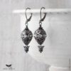 Steampunk Balloon Earrings, Gunmetal and Crystal Earings, Hot Air Balloons, Metal Balloon Jewelry, Dark Silver Filigree Jewellery, Handmade by Amaradorn steampunk buy now online