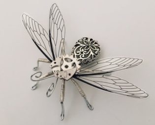 Steampunk brooch - Glow in the dark Firefly Brooch - OOAK Unique Steampunk Steam Punk Clockwork Jewelry by spankyspanglerdesign steampunk buy now online