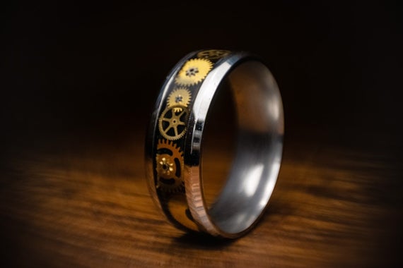 Titanium Steampunk Ring by SangrealRings steampunk buy now online