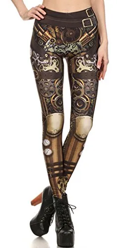 Belsen Women's mechanical gear armor elasticity Leggings Pencil Pants Vest (M, Leggings) steampunk buy now online