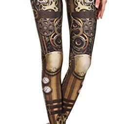 Belsen Women's mechanical gear armor elasticity Leggings Pencil Pants Vest (M, Leggings) steampunk buy now online