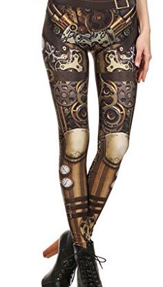 Belsen Women's mechanical gear armor elasticity Leggings Pencil Pants Vest (M, Leggings) steampunk buy now online