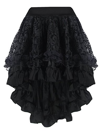 Martya Women's Steampunk Gothic Dress Costume Vintage Multi Layered Chiffon Skirt Plus Size steampunk buy now online