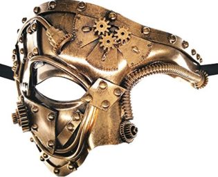 Steam Punk Phantom of The Opera Vintage Masquerade Venetian Luxury Men Face Mask/Party/Fancy Ball/Prom/Mardi Gras/Wedding/Wall Decoration (Gold) steampunk buy now online