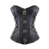 FeelinGirl Women Corset with Faux Leather and Brocade Pattern Gothic Vintage Corset Top Steampunk Corset Top Gothic Rockabilly Vintage Black L steampunk buy now online
