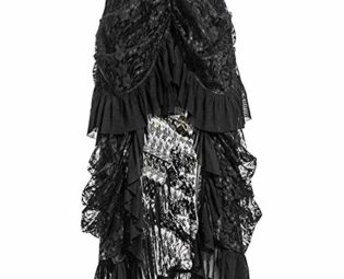 COSWE Women's Black Lace Punk Irregular Dress Steampunk Skirt Cosplay Costume (4XL) steampunk buy now online