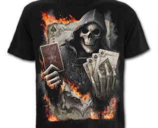 Spiral D Ace Reaper - Mens T-Shirt - Black - Black - XXL steampunk buy now online