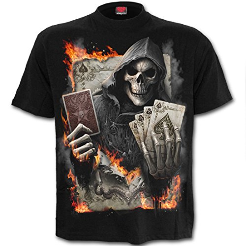 Spiral D Ace Reaper - Mens T-Shirt - Black - Black - XXL steampunk buy now online