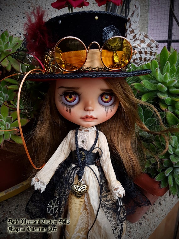 BLYTHE DOLL OOAK Fullset Odette Steampunk Victorian by Dark Mermaid Free Shipping by MegamiValentineShop steampunk buy now online