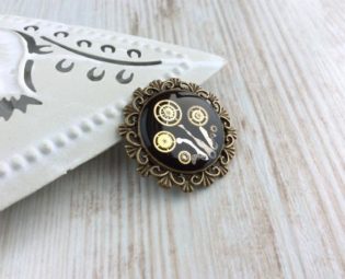 Bronze Steampunk Brooch. Watch Part Brooch. Steampunk Jewellery. Steampunk Pin. Vintage Brooch. Flower Brooch. Round Brooch. Flower Pin. by OneDottyDuck steampunk buy now online