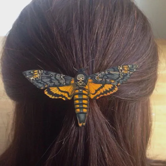 Death Moth Hair Clip/Death's Head/Death Hawk/Silence of the Lambs/Spooky Accessories/Horror/Macabre/Gothic/Goth/Pinup/Rockabilly by AbbiesAnchor steampunk buy now online Death Moth Hair Clip/Death's Head/Death Hawk/Silence of the Lambs/Spooky Accessories/Horror/Macabre/Gothic/Goth/Pinup/Rockabilly by AbbiesAnchor steampunk buy now online