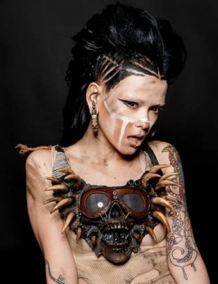 Leather necklace Cosplay costume Skull necklace Fantasy costume Post apocalyptic Horror costume Zombie costume Mad max costume Fang necklace by FamilySkiners steampunk buy now online