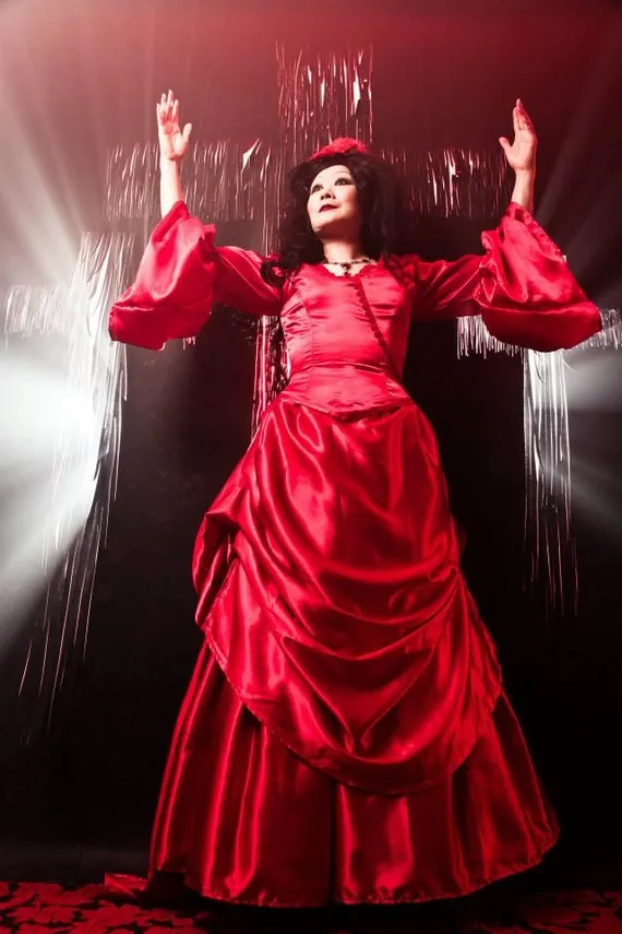 Mina gown Dracula dress vampire gown Bustle Gown victorian dress vampire wedding Red Satin Custom Sized by TracyMichelleCouture steampunk buy now online