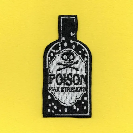 Poison Bottle Patch - Made with Vegan iron-on adhesive - Goth Halloween Horror Gothic Occult Death Apothecary Victorian Steampunk by LunaNQ steampunk buy now online