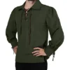 Fueri Men's Medieval Pirate Shirt Ruffle Shirt Gothic Lace Shirt Steampunk Casual Shirt Victorian Costume Halloween Carnival Shirt - - L steampunk buy now online
