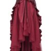 Victorian Gothic Clothing for Women Burlesque Steampunk Priate Skirt, Wine Red, L steampunk buy now online