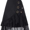 Goth Skirt Black Steampunk Skirt for Women Gypsy Hippie Skirt A-Line Victorian Skirt L steampunk buy now online