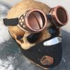BURNING MAN SPECIAL - Copper Rust Mask and Goggles Set-Neoprene Filter Lined Riding Dust Mask w Matching Steampunk Goggles by jadedminx steampunk buy now online