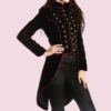 ladies velvet long tail coat,Black Velvet Gothic Steampunk Military coat by UKmerchantStore steampunk buy now online