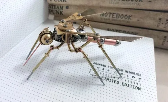 Mechanical Mosquito Statue,Mosquitoes with metal splicing,steampunk,Steampunk mosquitoes,Metal sculpture mosquitoes by jenkinpan steampunk buy now online