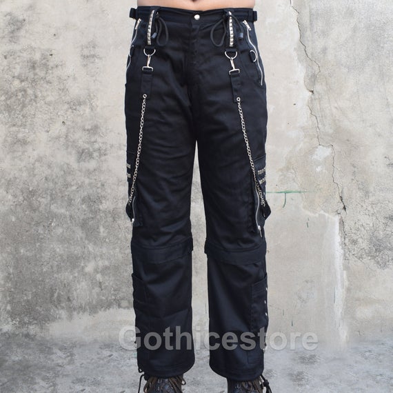 Men Punk Rock Pant Cyber Step Chain Trouser Gothic Bondage Star Short Pant by GothiceStore steampunk buy now online