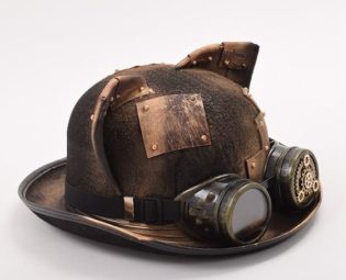 Steampunk Hat Women Men Retro Gothic Cat Ear Patch Gear Glasses Bowler Topper Billy cock Groom Top Hats Fedora Head wear by BigBooom2020 steampunk buy now online