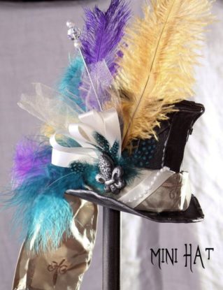 Steampunk Mardi Gras Mini Top Hat by BehindTheCastleDoor steampunk buy now online