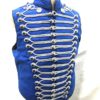Steampunk Men's Military Army Blue with Silver Braiding Hussar Waistcoat with polished brass Silver buttons in to fit chest size M,L,XL by SteamEraProduction steampunk buy now online