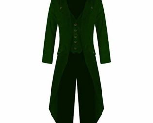 Anywow Mens Gothic Victorian Coat Steampunk Vintage Tailcoat Jacket Medieval Suit Jacquard Frock Coat Plus Size Green steampunk buy now online