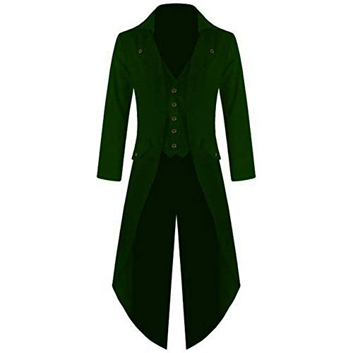 Anywow Mens Gothic Victorian Coat Steampunk Vintage Tailcoat Jacket Medieval Suit Jacquard Frock Coat Plus Size Green steampunk buy now online