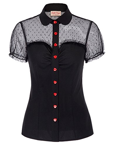 Belle Poque 1950s Retro Blouses Buttons Down Womens Shirts Blouses Top BP0574-1 XL steampunk buy now online