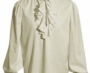 Fueri Mens Ruffled Gothic Shirts Steampunk Victorian Pirate Medieval Cosplay Viking Halloween Renaissance Costume Ghillie Tops steampunk buy now online