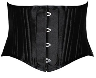 DeepTwist 26 Steel Boned Corset Short Torso Heavy Duty Waist Training Cincher,UK-DT1934-Black-M steampunk buy now online